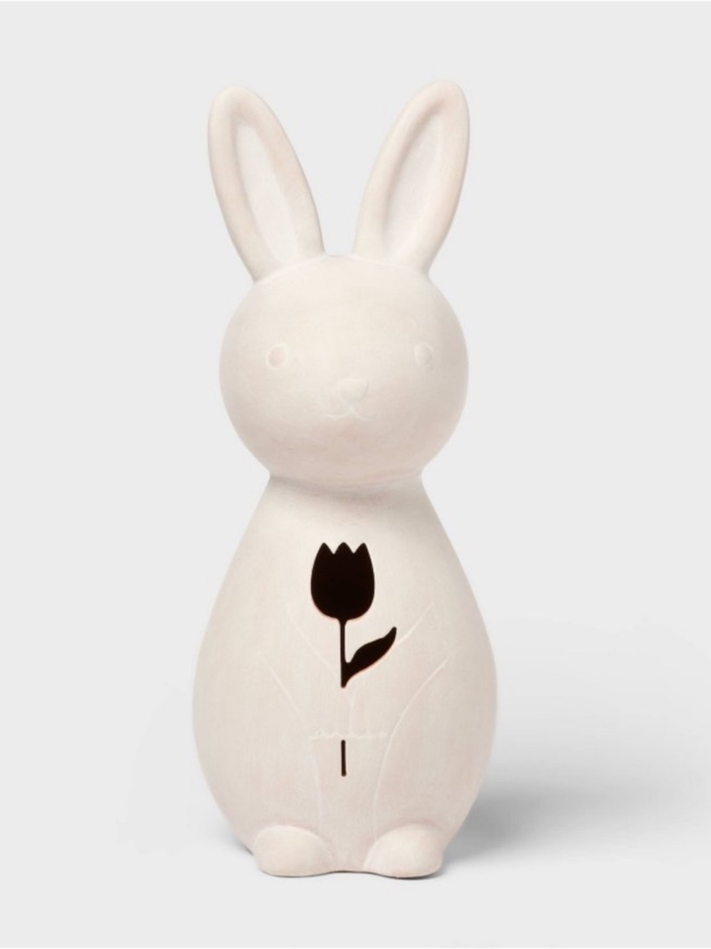10" Large Terra Cotta Decorative  Bunny with Tulip Cutout - Spritz™, New!